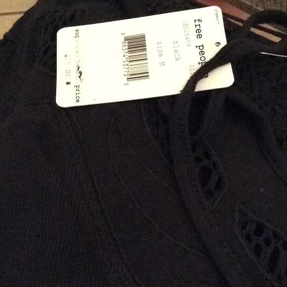 NWT Free People With Love Tee Black Top - Picture 3 of 5